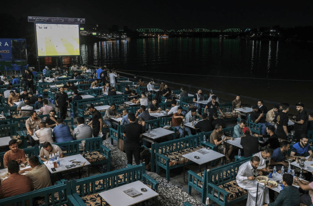 Young people sit by the Tigris River.
Copy rights - by the guardian